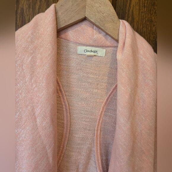 Chico's Cloud Walk Soft Pink Draped Cardigan With Zip SMALL - Picture 2 of 10